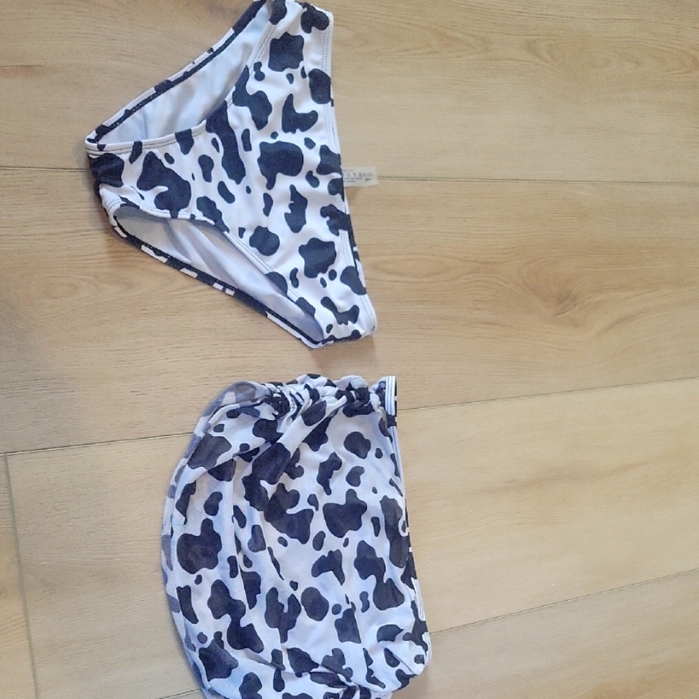 Shein-Cow Print Bikini Set- bottoms plus coverup